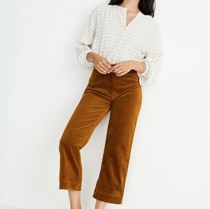 NWT Madewell Slim Emmett Wide Leg Pants Corduroy